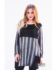 Sliver color print oversize top