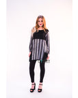 Sliver color print oversize top