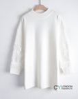 Fringed and sequin embellished sleeves Jumper