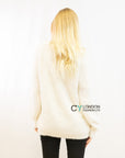 Reindeer patch embroidered fluffy jumper (Black)