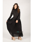 Full pleated maxi dress (Black)
