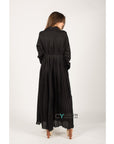 Full pleated maxi dress (Black)