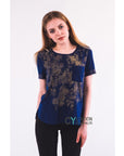 Gold Print T-shirt with Pocket (White)