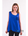 Floral Crochet Lace Back Vest (Blue)