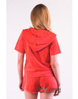 Short sleeves and Shorts Velour Tracksuits (Rose)