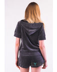 Short sleeves and Shorts Velour Tracksuits (Grey)