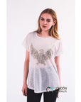 Gold Eagle embellished T-shirt (White)