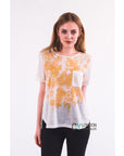 Gold Print T-shirt with Pocket (BLACK)