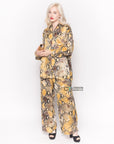 Silky Long Sleeve Shirt and trousers suits