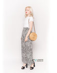 Wide Leg Trousers in Black and White Zebra Leopard Print