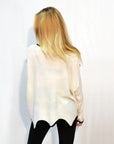 Asymmetric hem fine knitted jumper