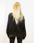 Black Color Satin Quilted Bomber Jacket