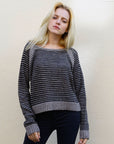 Black & Grey Stripe Knitted Jumper