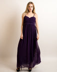 Pleated Bust Maxi Dress (Purple)