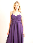 Pleated Bust Maxi Dress (Purple)