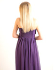 Pleated Bust Maxi Dress (Purple)