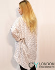 Leaves print shirt dress with scar