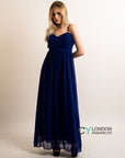 Pleated Bust Maxi Dress (Royal blue)