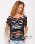 Crochet Tee Top (White)