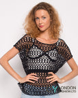 Crochet Tee Top (White)