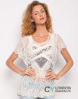 Crochet Top with Butterfly detail (Black)