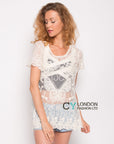 Crochet Top with Butterfly detail (Black)