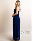 Pleated Bust Maxi Dress (Royal blue)
