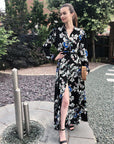 Floral print shirt dress
