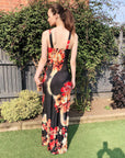 Floral Print Maxi Dress (Black)