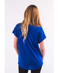 Gold Eagle embellished T-shirt (Blue)