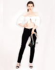 Super soft corduroy jeans trousers in black