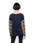 Multi color navy knitted jumper