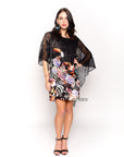 floral and bird print shift dress