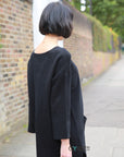 Wool blend knitted ribbed dress