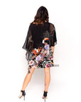 floral and bird print shift dress