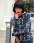 Metallic gold trims Fair-isle Print Jumper