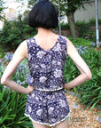 Floral print tassel vest top and shorts suits co-ords