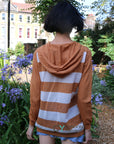 Relax stripe design knitted hoody Top