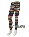 Lion Aztec Pattern knitted leggings