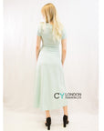 Scoop Neck Short Sleeves Cotton Maxi Dress