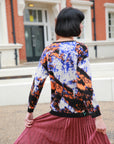 Multi color brushed mohair jumper