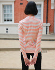 Knitted Stripe Print Waterfall Draped Cardigan