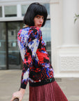 Multi color brushed mohair jumper
