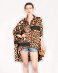 Oversized Shirt in Multi Chain Leopard Print