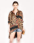 Oversized Shirt in Multi Chain Leopard Print