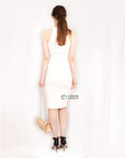 Front Open bodycon knit dress in White