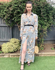 Floral print shirt dress