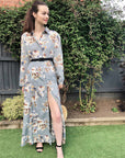 Floral print shirt dress