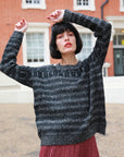 Stripe Print Thick Warm Jumper (Black)