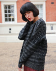 Stripe Print Thick Warm Jumper (Black)